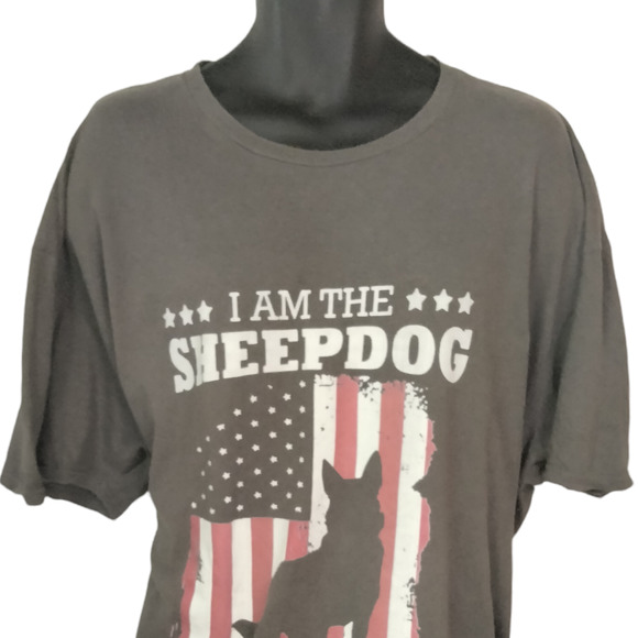 I Am the Sheepdog Patriotic Graphic TShirt Plus Size Size 3XL Shepherd Religious - Picture 4 of 8